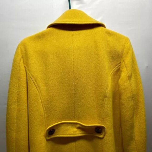 Calvin Klein Women's Yellow Gold Wool Blend Toggle Front Pea Coat Size 8 EUC - Picture 6 of 15